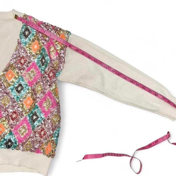 American Vintage Multicolor Diamond Cardigan size M - Picture 7 of 8